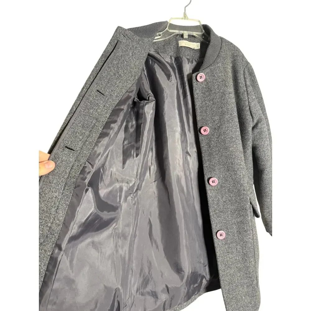 Stella McCartney Kids Girls Gray Wool Blend Stadium Coat Sz. 8yrs